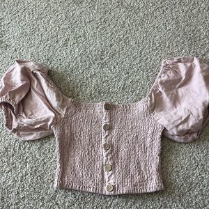 Love Tree Mauve Smocked Crop Top